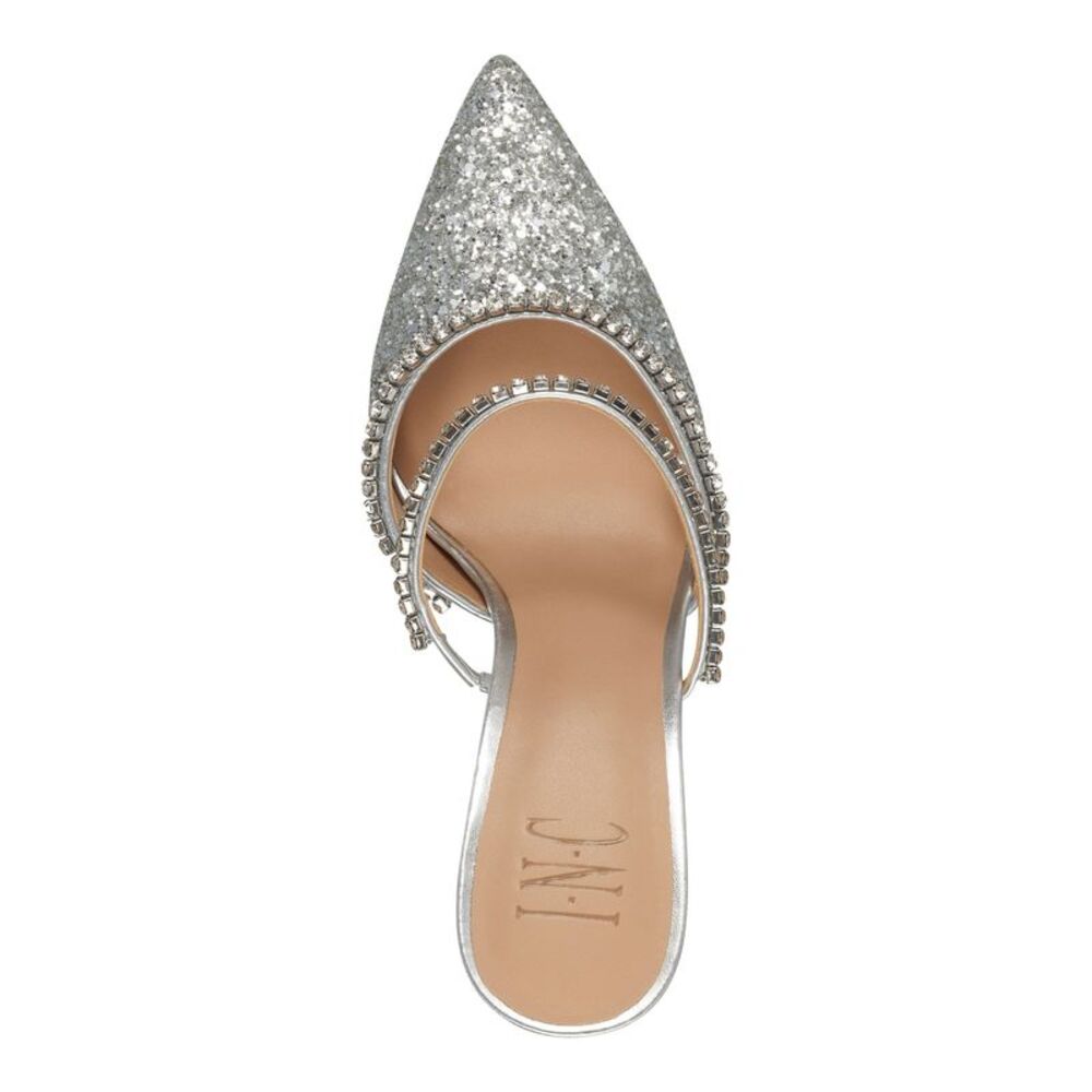 INC Womens Silver Trim Gylana Pointed Toe Sculpted Heel Slip On Pumps 5.5 M - Picture 3 of 4